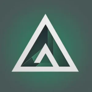 Flat geometric vector logo for technology company with modern design