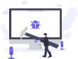Stylized computer monitor illustration